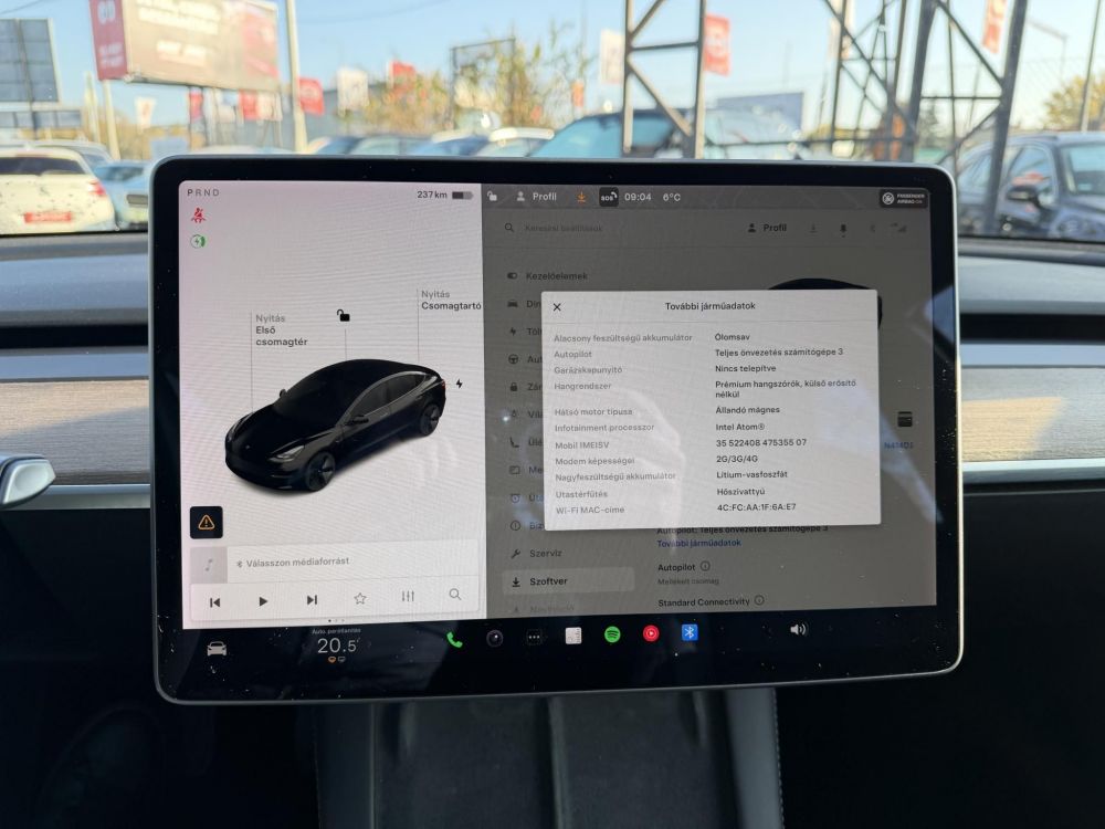 TESLA MODEL 3 Standard Range Plus Aut 139e km. mátrix LED. garanciális. hőszivattyú!