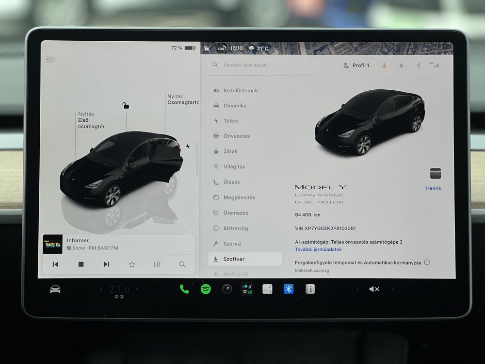 TESLA MODEL Y Long Range AWD (Automata) 510km hatótáv. RYZEN proci. 2031-ig garancia!