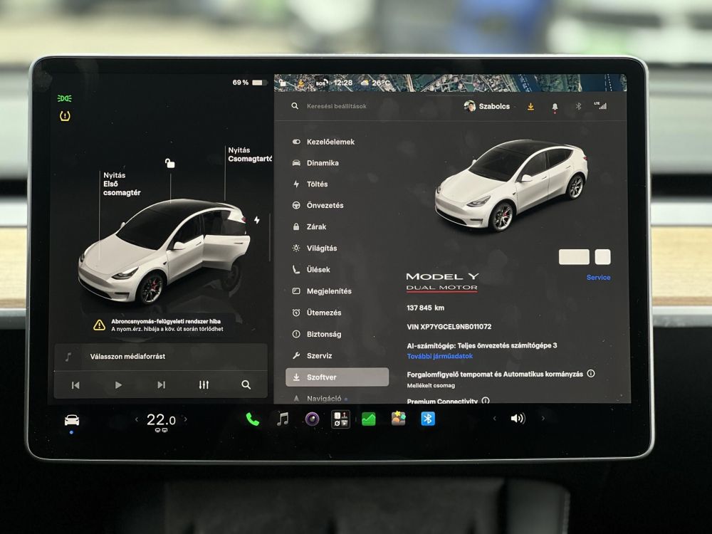TESLA MODEL Y Performance AWD (Automata) 138e km. AMD Ryzen. mátrix LED. hőszivattyú. garanciális. 8db kerék. (19-21)