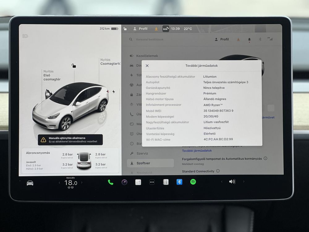 TESLA MODEL Y RWD (Automata) 147e km. AMD Ryzen. hőszivattyú. premium hifi. garanciális!