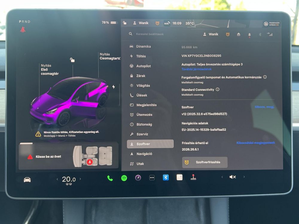 TESLA MODEL Y Performance AWD (Automata) 95e km. AMD Ryzen. hőszivattyú. mátrix LED. 2030-ig garanciális!