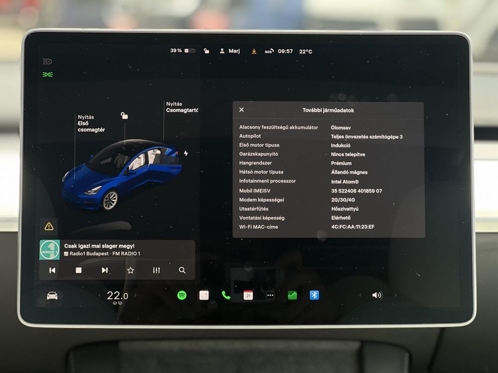 TESLA MODEL 3 Long Range AWD (Automata) 44e km. FEHÉR BELSŐ. mátrix LED. hőszivattyú. garanciális!