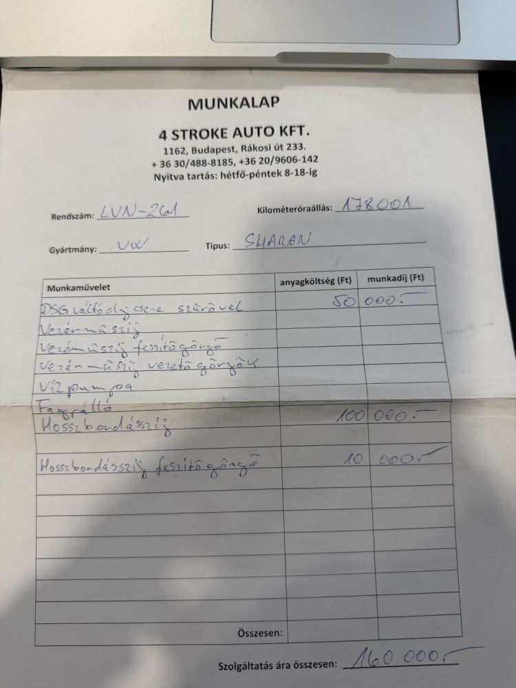 VOLKSWAGEN SHARAN 2.0 CR TDI Comfortline DSG [7 személy] Magyarországi. teljes szerviztörténet!