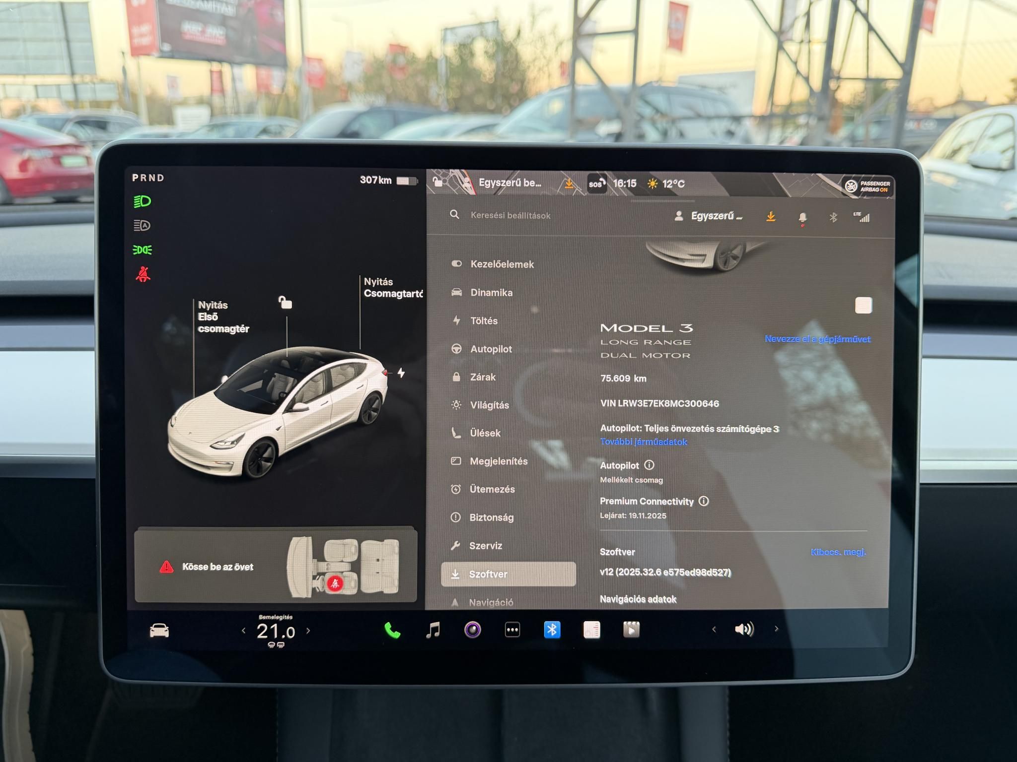 TESLA MODEL 3 Long Range AWD (Automata) 75e km. FEHÉR BELSŐ!
