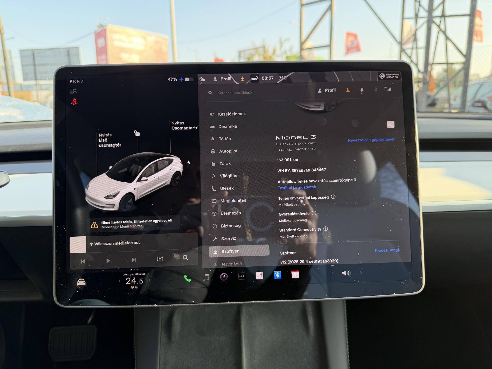 TESLA MODEL 3 Long Range AWD (Automata) FSD. FEHÉR BELSŐ. Perf BOOST. garanciális. hőszivattyú. vonóhorog!
