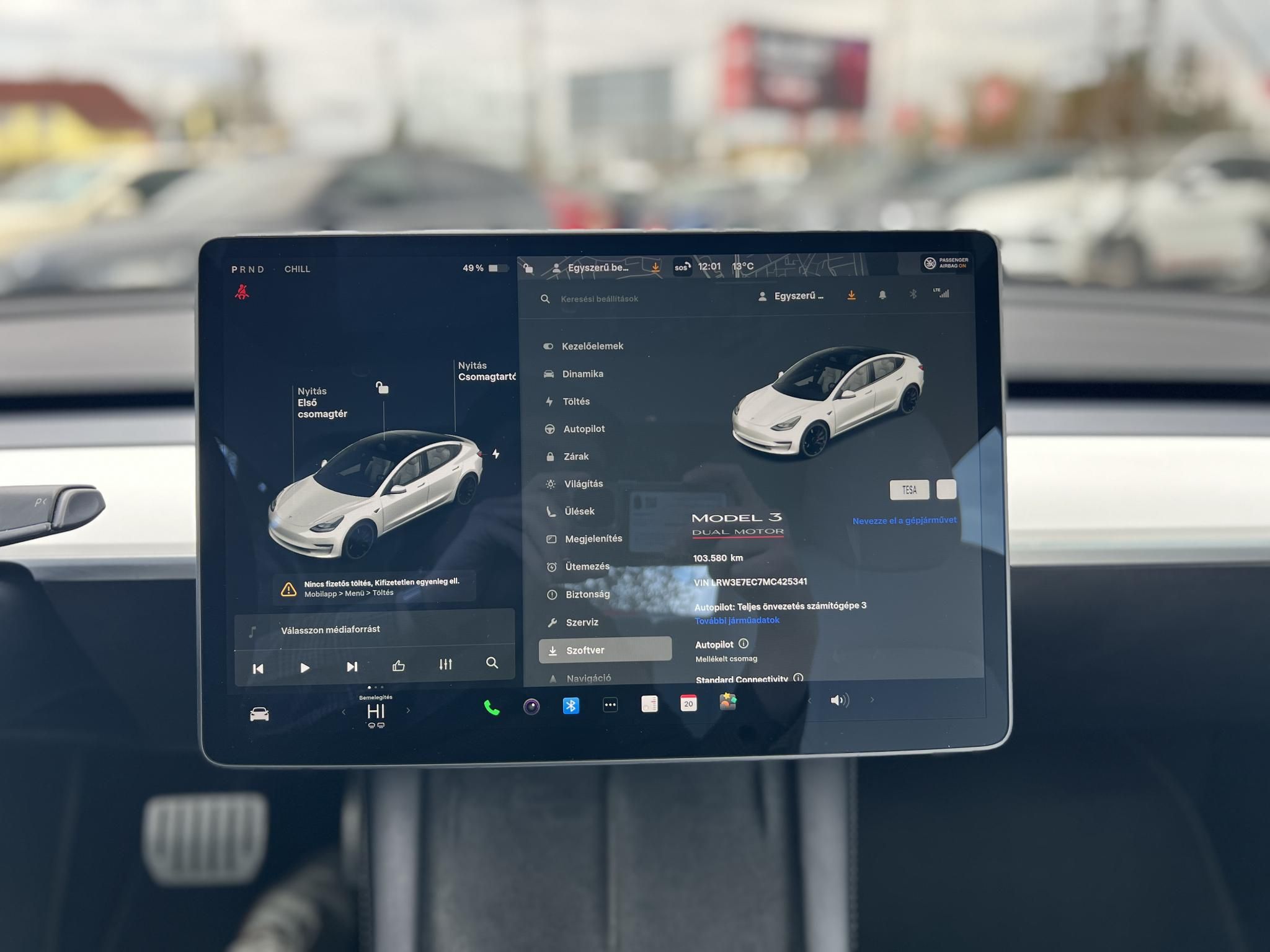 TESLA MODEL 3 Performance AWD (Automata) 103e km. FEHÉR BELSŐ. mátrix LED. hőszivattyú. garanciális!
