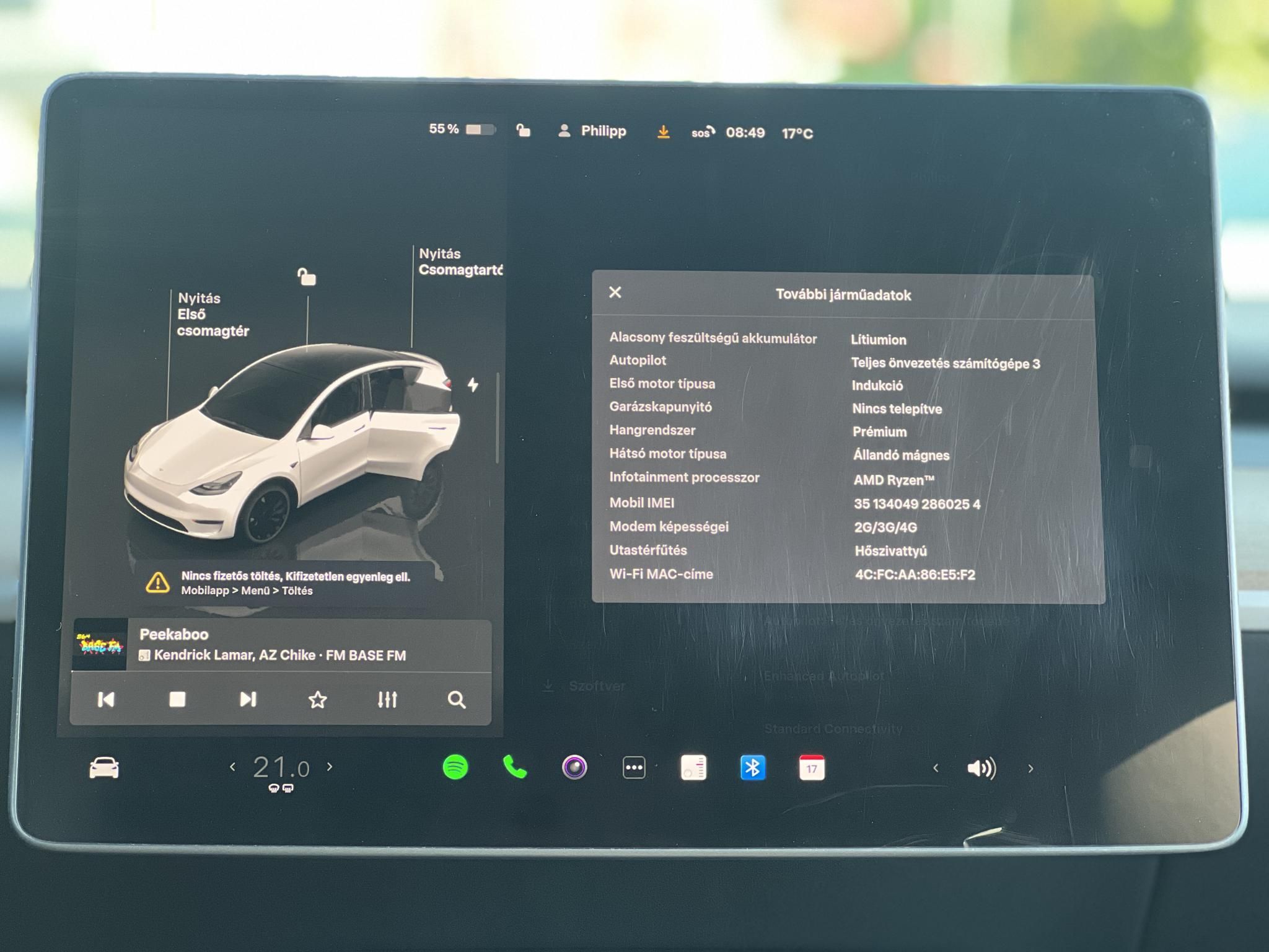 TESLA MODEL Y Performance AWD (Automata) 57e km. EAP. AMD Ryzen. mátrix LED. hőszivattyú. 21-es Überturbine felnikkel