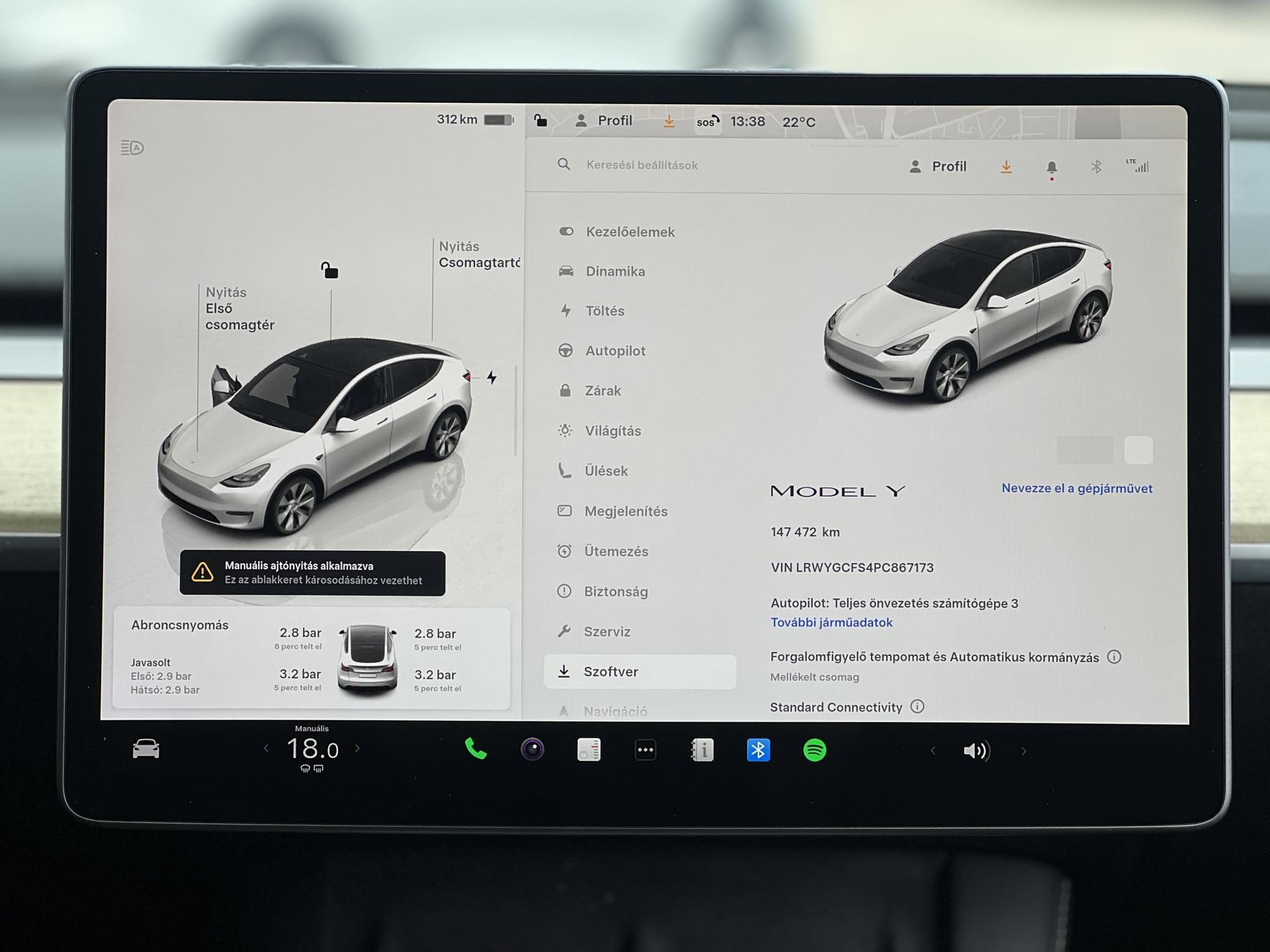 TESLA MODEL Y RWD (Automata) 147e km. AMD Ryzen. hőszivattyú. premium hifi. garanciális!