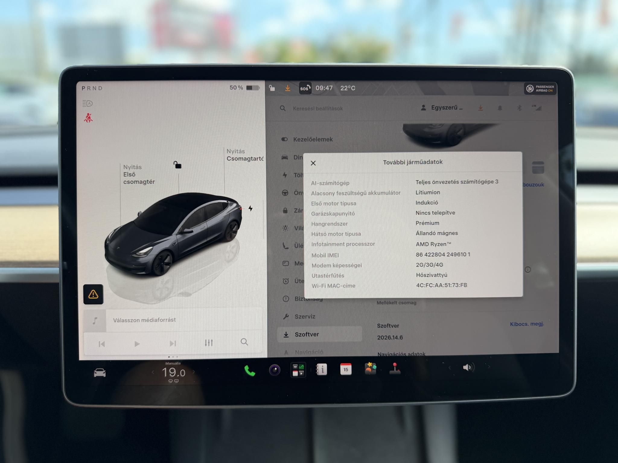 TESLA MODEL 3 Long Range AWD (Automata) 60e km. AMD Ryzen. mátrix LED. hőszivattyú. garanciális!