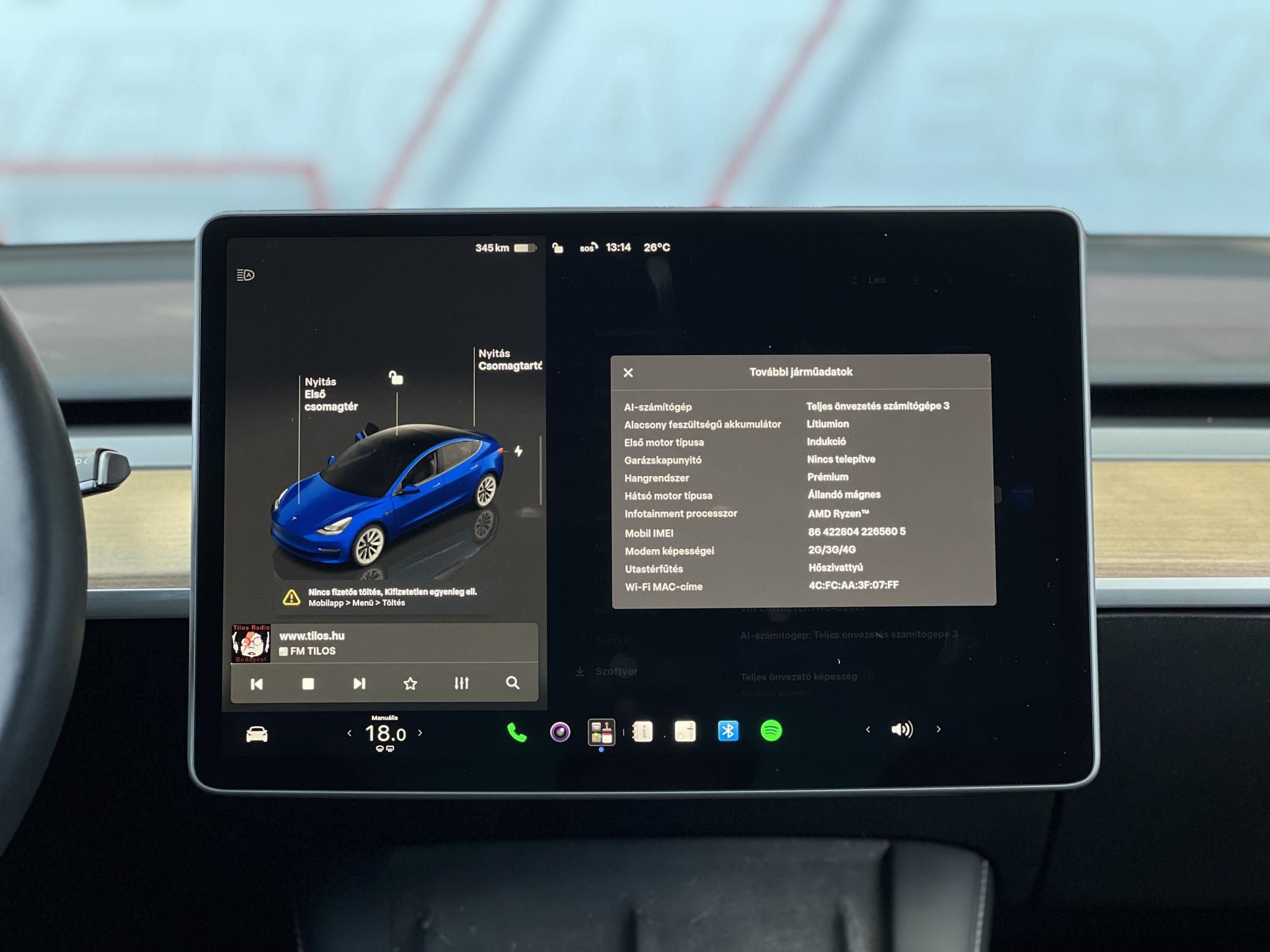 TESLA MODEL 3 Long Range AWD (Automata) 112e km. FSD. mátrix LED. AMD Ryzen. hőszivattyú. garanciális!
